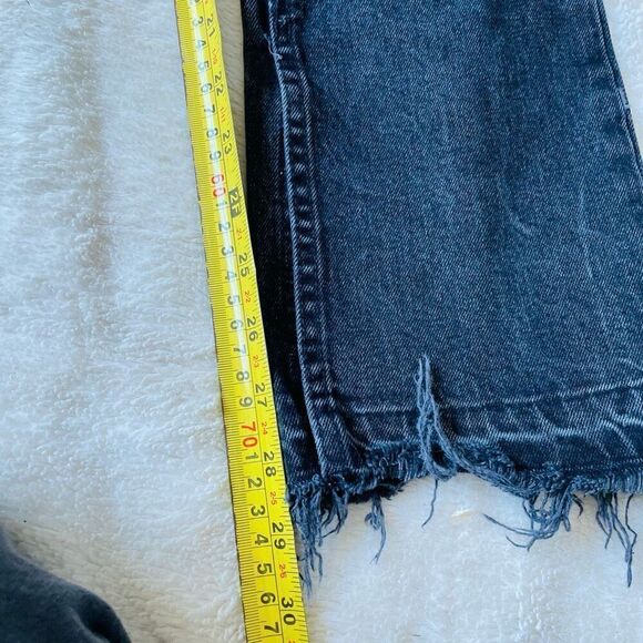 We the Free People Black Raw Hem Button Fly Skinny Jeans Sz 25 - Picture 8 of 8
